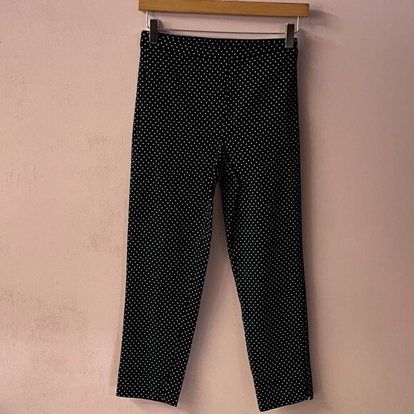 Vintage Black & White Polka Dot Pin Up Ankle Pants Size S EUC - Picture 11 of 12